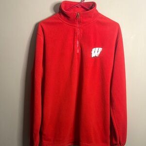 Vintage RedOak Sportswear Wisconsin Badgers Red Quarter-Zip Pullover Medium